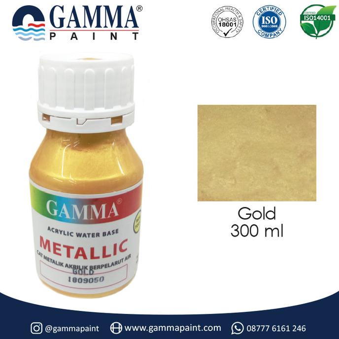 gamma Metallic Artistic Finish Acrylic Paint - Gold 300gr