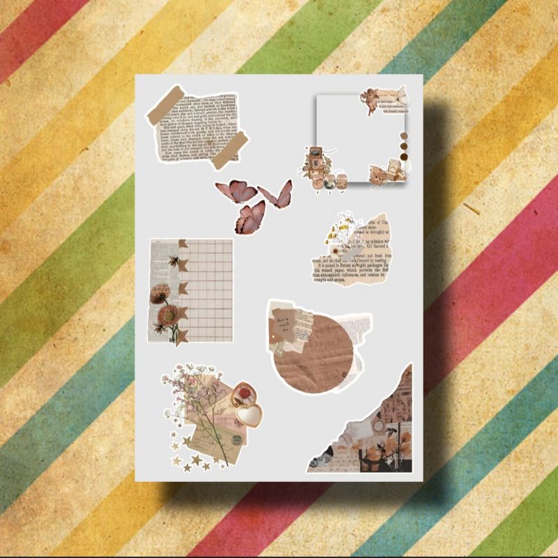PROMO Sticker Tumblr Aesthetic Vintage / Stiker Case / Seticker Scrape Book Jurnal-04VTG