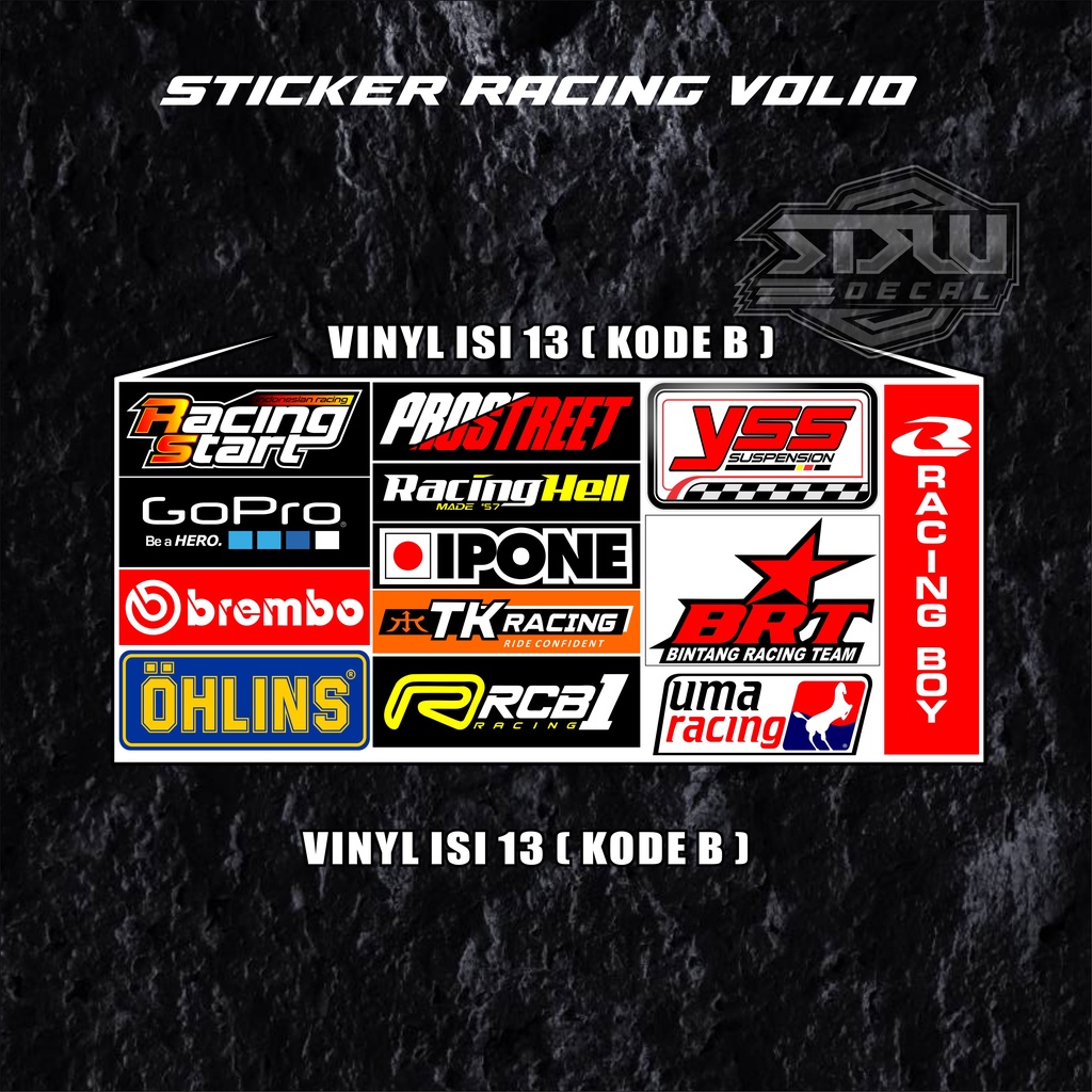 STICKER RACING STIKER PACK  STIKER MOTOR