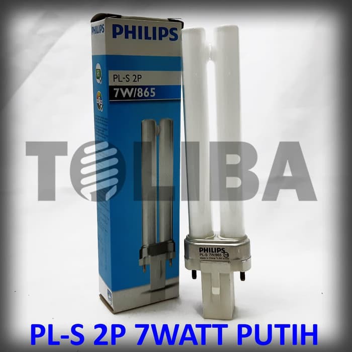 lampu tusuk 2 pin philips pls pl-s 2P 7 watt 7w Putih Fitting G23