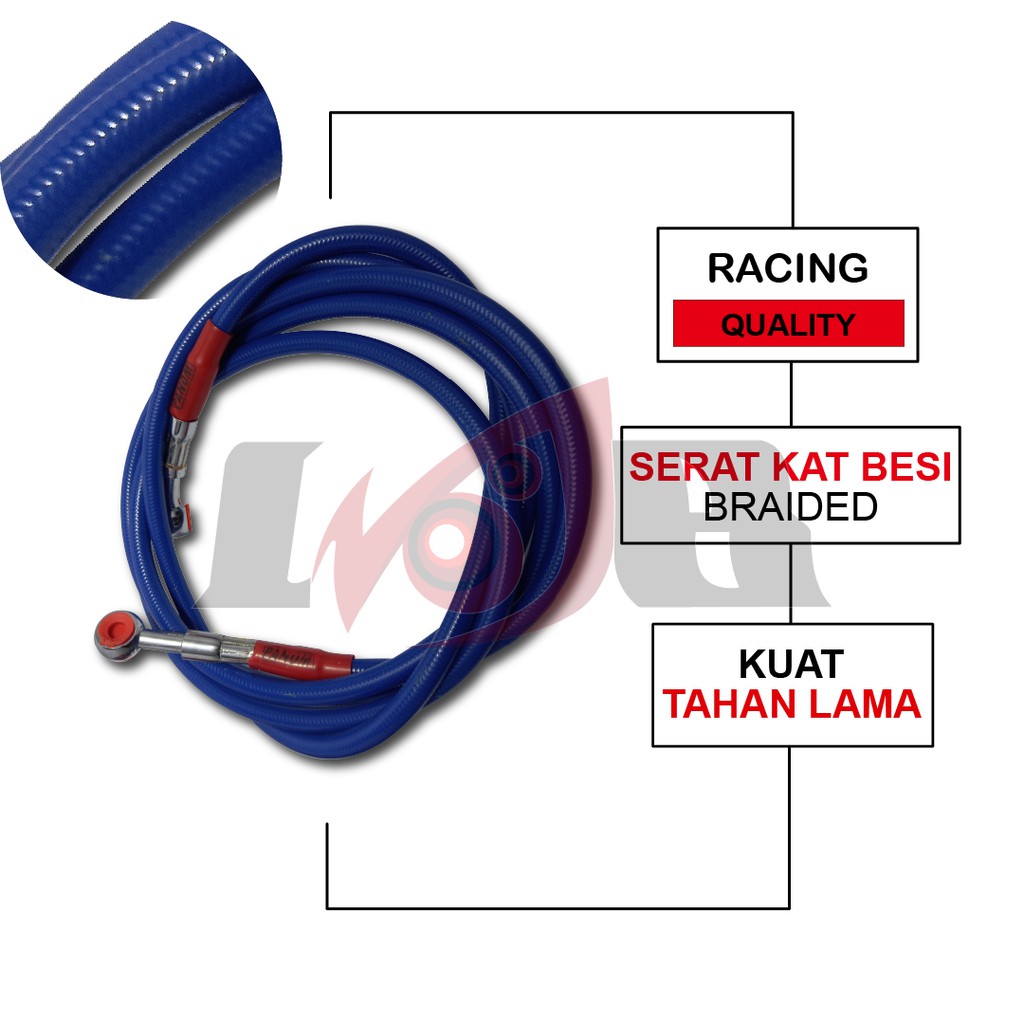 Murah Selang Rem Cakram Depan 215cm Universal Brake Hose Kawat Besi