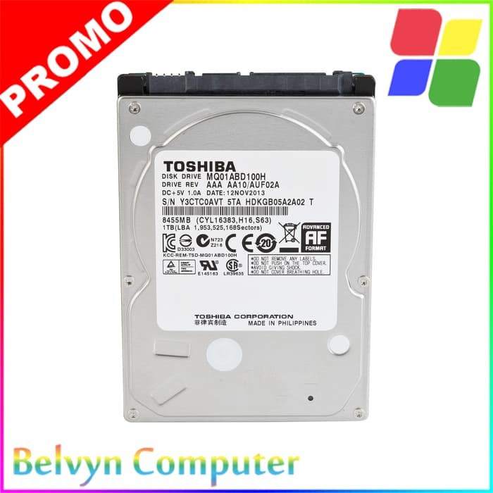 Toshiba 1TB 2.5 inch SATA 5400 rpm Hardisk HDD Laptop Garansi Resmi - Putih