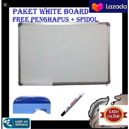 

PAPAN TULIS WHITEBOARD 60X80 BONUS SPIDOL & PENGHAPUS
