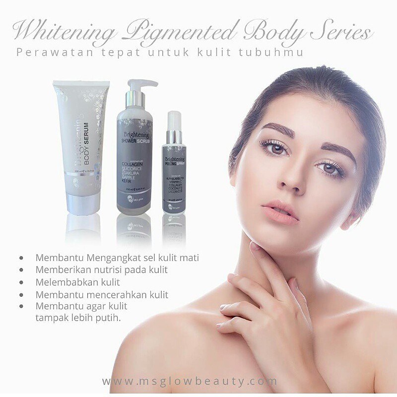 Ms glow paket badan pemutih badan serum whitening body pigmented