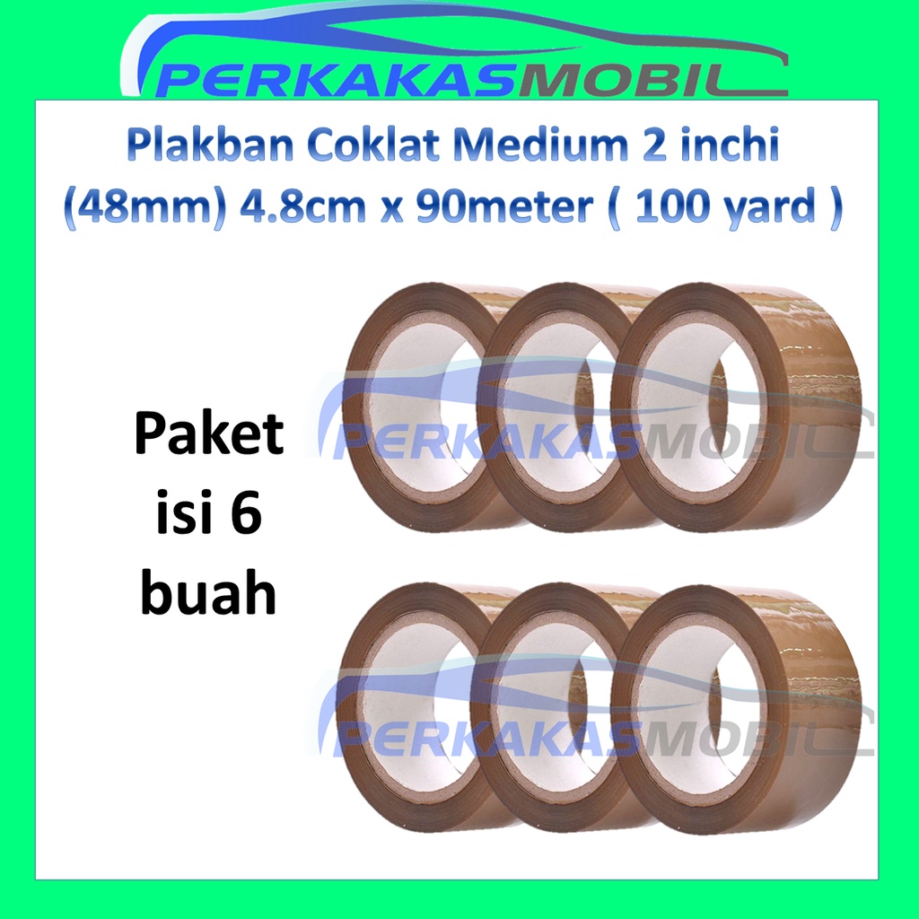 

6 pcs Lakban Selotip Isolasi Solasi Solatip Coklat Cokelat 48mmx90meter 100 yard OPP Adhesive Tape