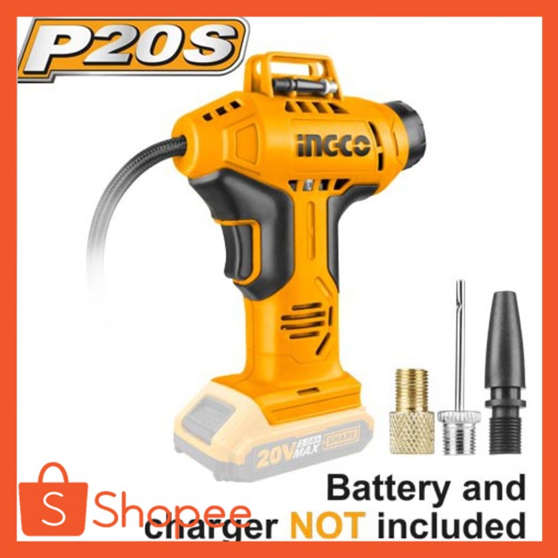 KOMPRESOR MINI CORDLESS INGCO POMPA ANGIN ELEKTRIK LISTRIK UNTUK BAN MOBIL MOTOR SEPEDA CACLI2001