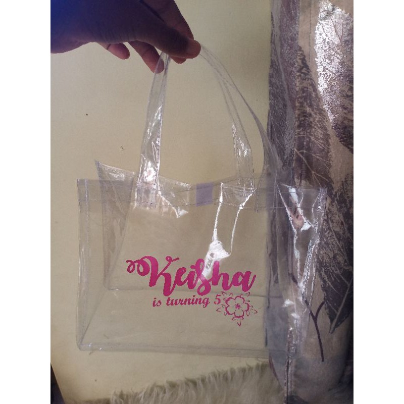 

tas mika transparan souvenir sablon goodiebag mika souvenir