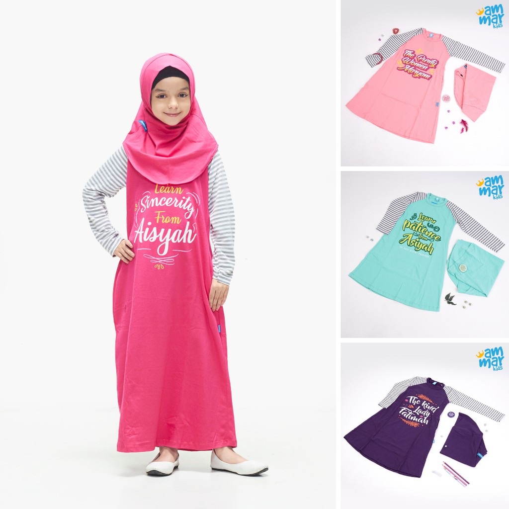 Gamis Anak Plus Hijab Ammar Kids Baju Muslim Anak Gamis Anak Plus Hijab Ammar Kids Baju Muslim Anak
