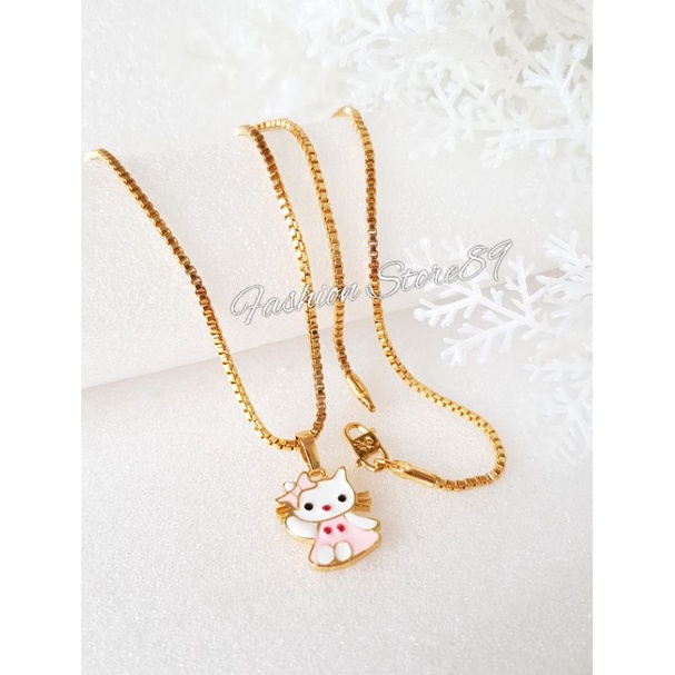 New Kalung Anak Kitten impor perhiasan yaxiya Lapis emas Kalung anak Kitty