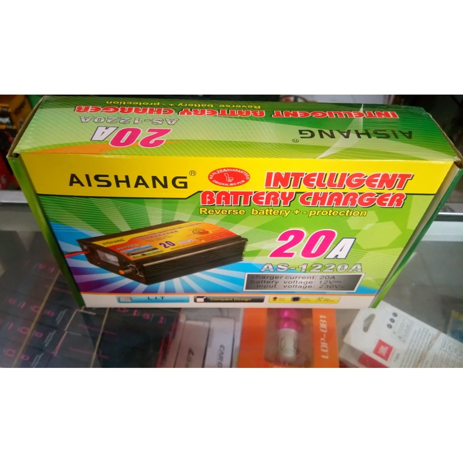 CHARGER AKI 20A 12V BERKUALITAS AISHANG STAINLESS MURAH