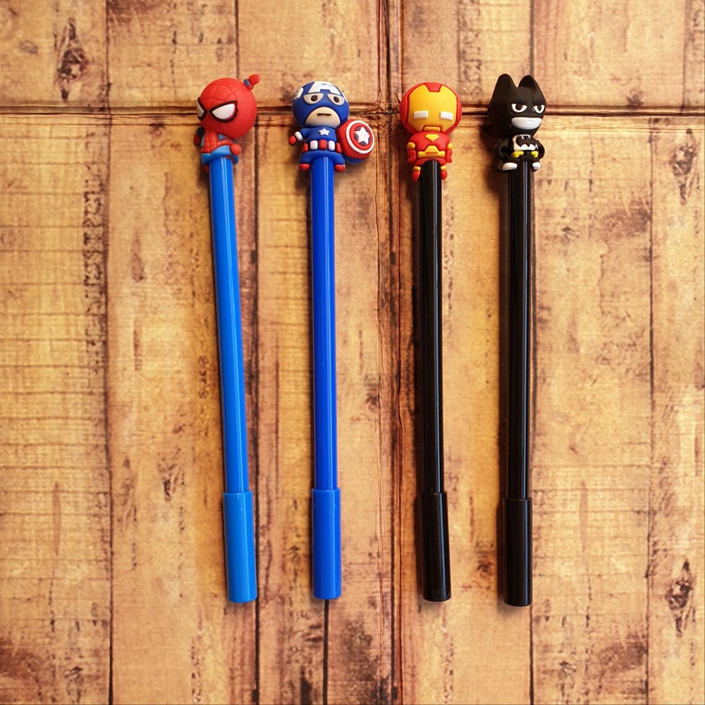 4 Pcs Pen - Pulpen - Gelpen Motif Superhero Marvels Avangers 3090 - Ballpoint Gel Lucu - Pen Motif M