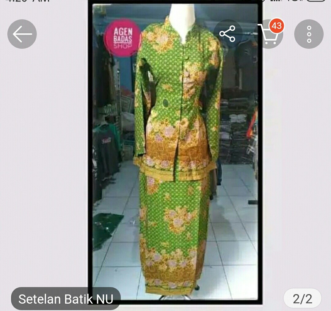 Gamis,setelan Baju Seragam Batik Muslimat Nu Resmi Original Sutra
