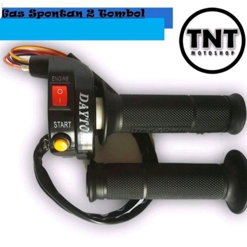GAS SPONTAN DAYTONA 2 TOMBOL ENGINE STOP PLUS TOMBOL STATER MOTOR VIXION SATRIA FU RX-KING DLL