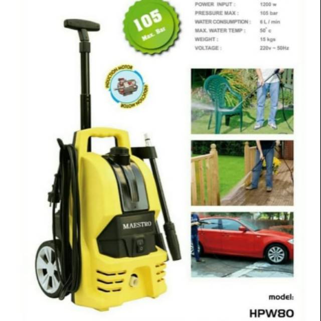 Jet Cleaner Maestro Mesin Cuci Mobil Motor AC HPW 80