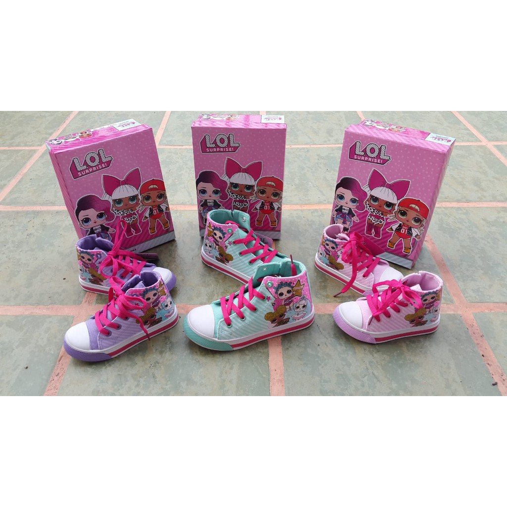  Sepatu  Anak LOL  Boot Lampu Premium Import Purple Pink 