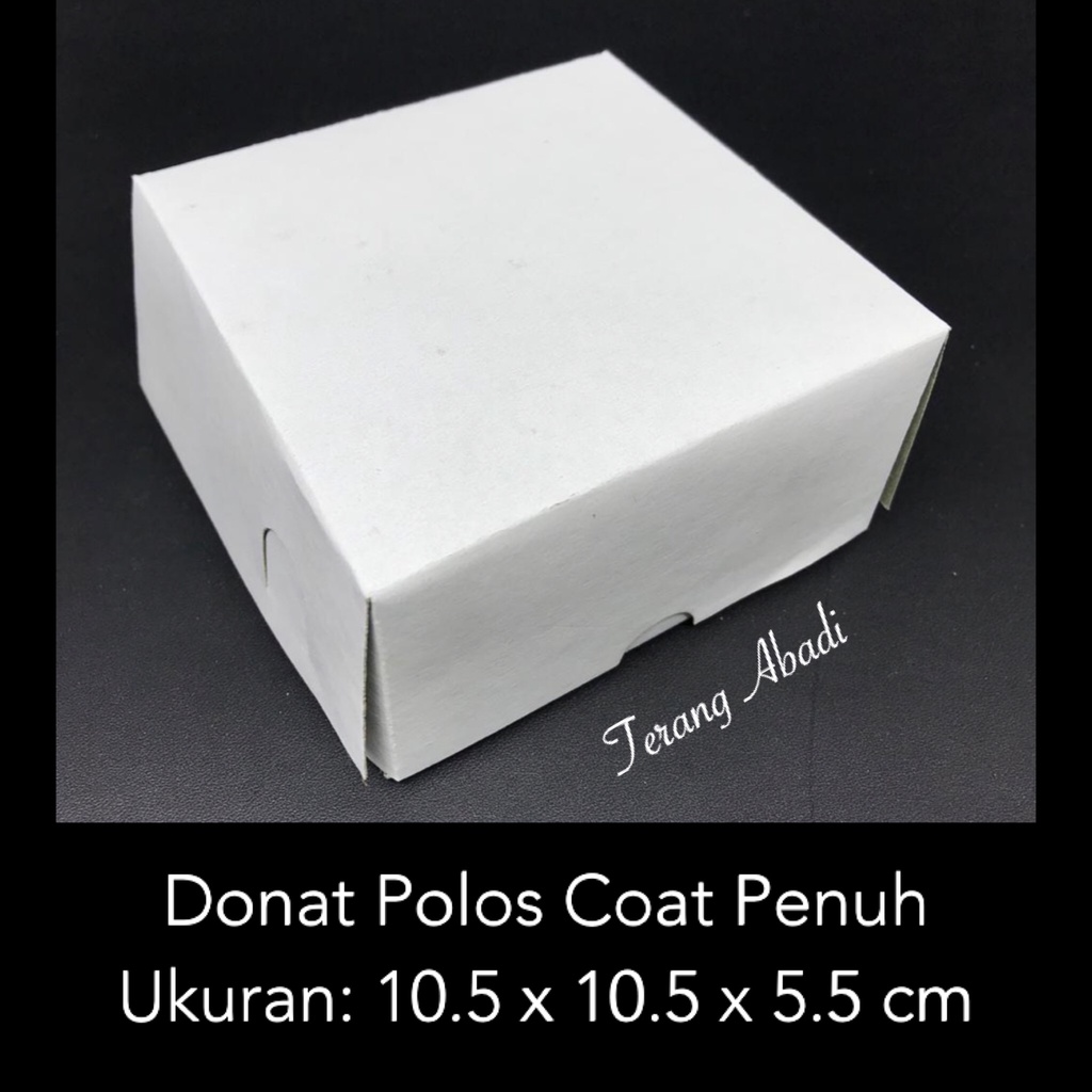 Dus Donat Polos Putih Coat 10.5x10.5x5.5 cm/ Dos Hajatan/ Kotak Snack Roti Kue/ Dus acara/ Box Snack/ Kardus Donat Syukuran/ Dos/ kotak kue/ snack box/ dos jajan/ kerdus