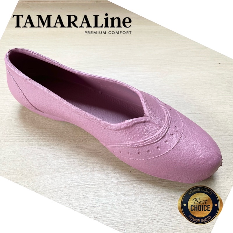 Sepatu Karet Wanita Suster Dewasa / Remaja - TAMARALINE 115 / Bahan Premium Lentur Empuk Ringan Kuat Anti Slip Anti Air / Model Casual Capung Balet Santai Rumah Kerja Outdoor Kamar Mandi  Murah Original