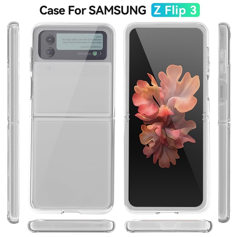 Casing Soft Case TPU + PC Transparan Ultra Tipis Shockproof Untuk Samsung Galaxy Z Flip 3