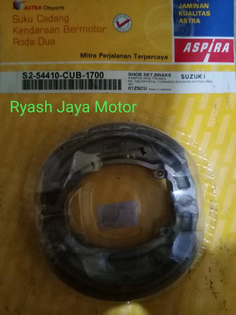 Kampas rem belakang aspira untuk suzuki smash/shogun/RC 100/crystal