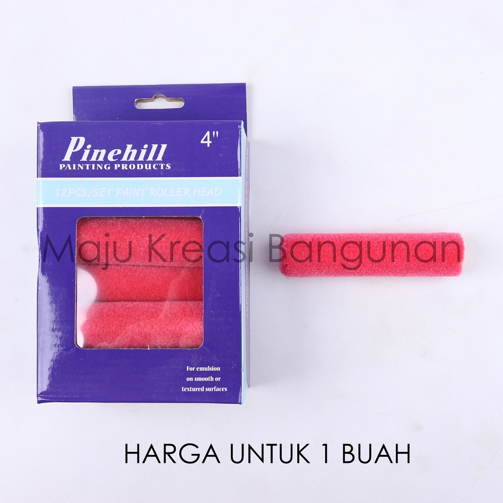 Bulu Kuas Rol Kapal Pinehill 4 Inch Refill Isi Roll Kecil Wool Cat Minyak Tembok Dinding Inci In Merah Domba