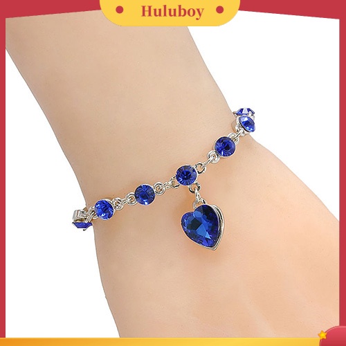 Hu Hu Hu Hu Hu Alat Bantu Pasang Kacamata♡ Gelang Rantai Dengan Charm Hati Aksen Berlian Imitasi Untuk Wanita