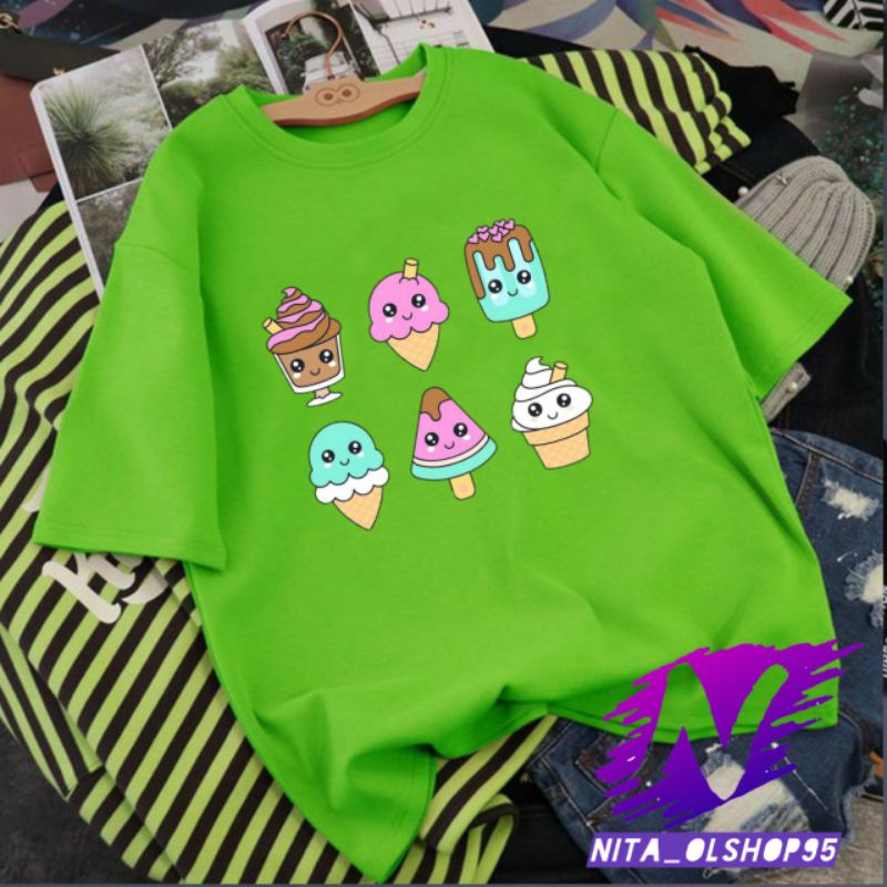 kaos ice cream baju kaos anak ice cream animasi kartun