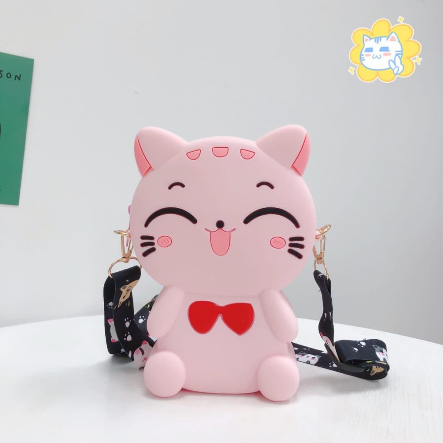 Tas Selempang Motif Kucing lucu