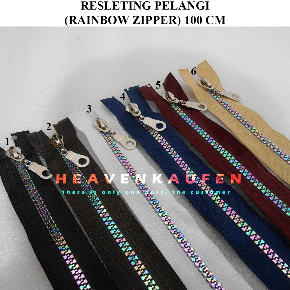 Resleting Pelangi Rainbow Zipper 100 cm / 1 Meter Untuk Resleting Abaya Gamis Dll