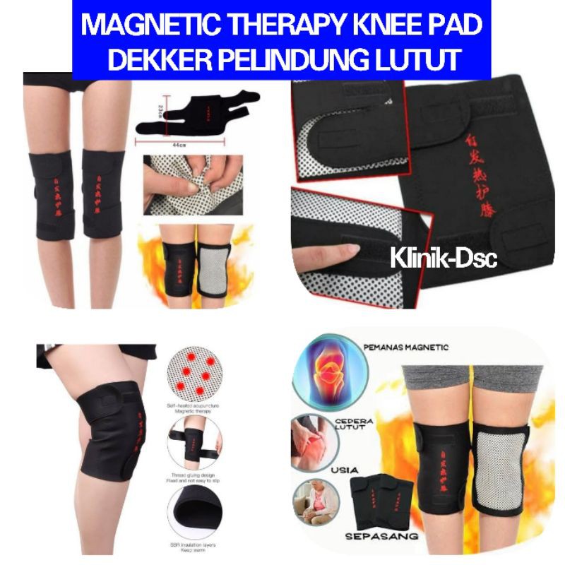 MAGNETIC THERAPY KNEE PAD DEKKER DEKER TERAPI PELINDUNG LUTUT 1 PASANG