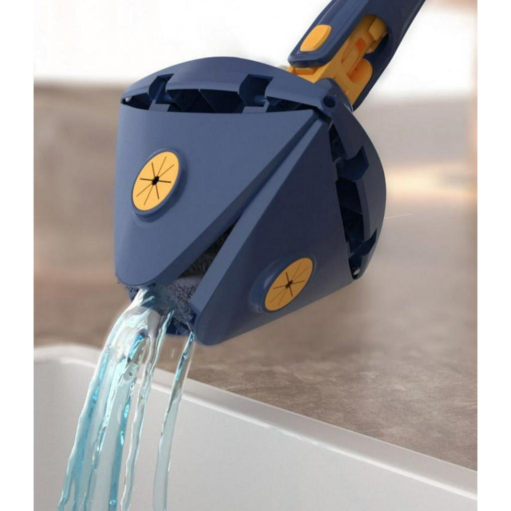 Alat Pel Segitiga Rotate 360 Derajat Pembersih Lantai Kaca Serbaguna Squeeze Otomatis Microfiber Triangle Mop