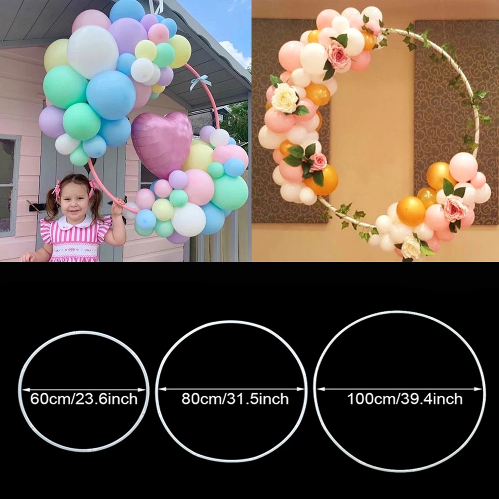 Bingkai Stand Balon Bahan Plastik Ukuran 60 / 80 / 100cm Untuk Dekorasi Pesta Ulang Tahun