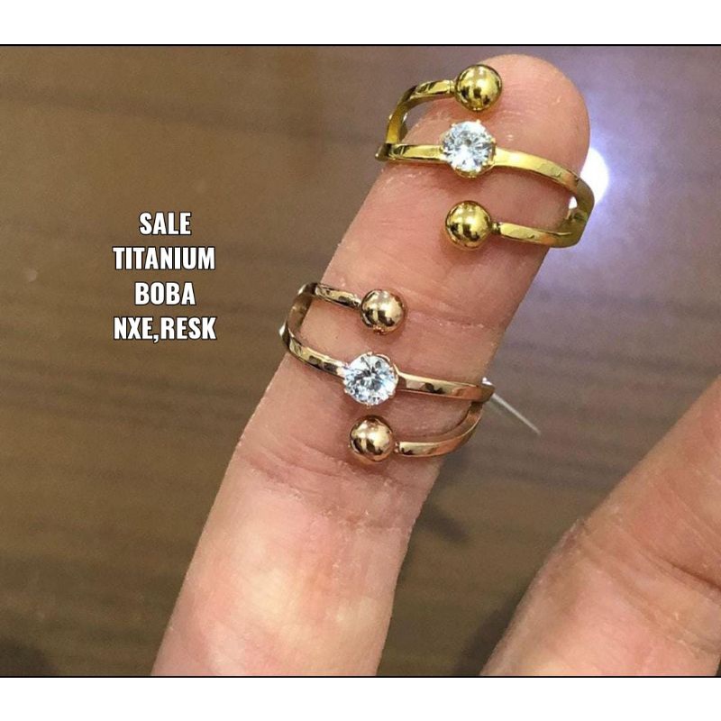 Cincin titanium Boba, tidak luntur,asli titanium SALE