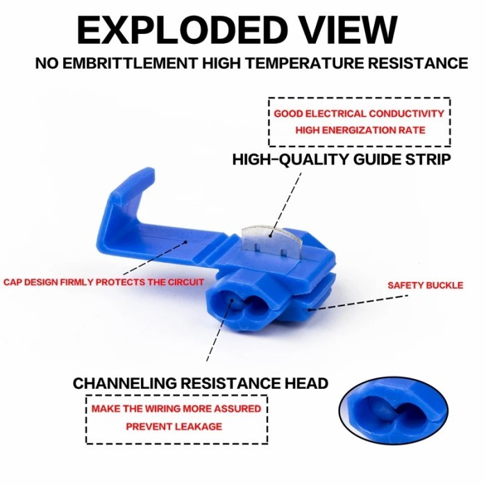 Konektor kabel listrik Scotch Lock Quick Terminal Sambungan Cabang