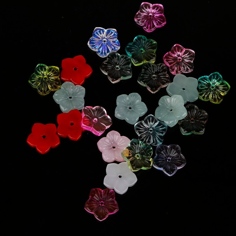 CHARMS 5pcs Manik-Manik Kristal Czech 13x13mm Warna Campur Untuk Membuat Perhiasan Anting Handmade Diy