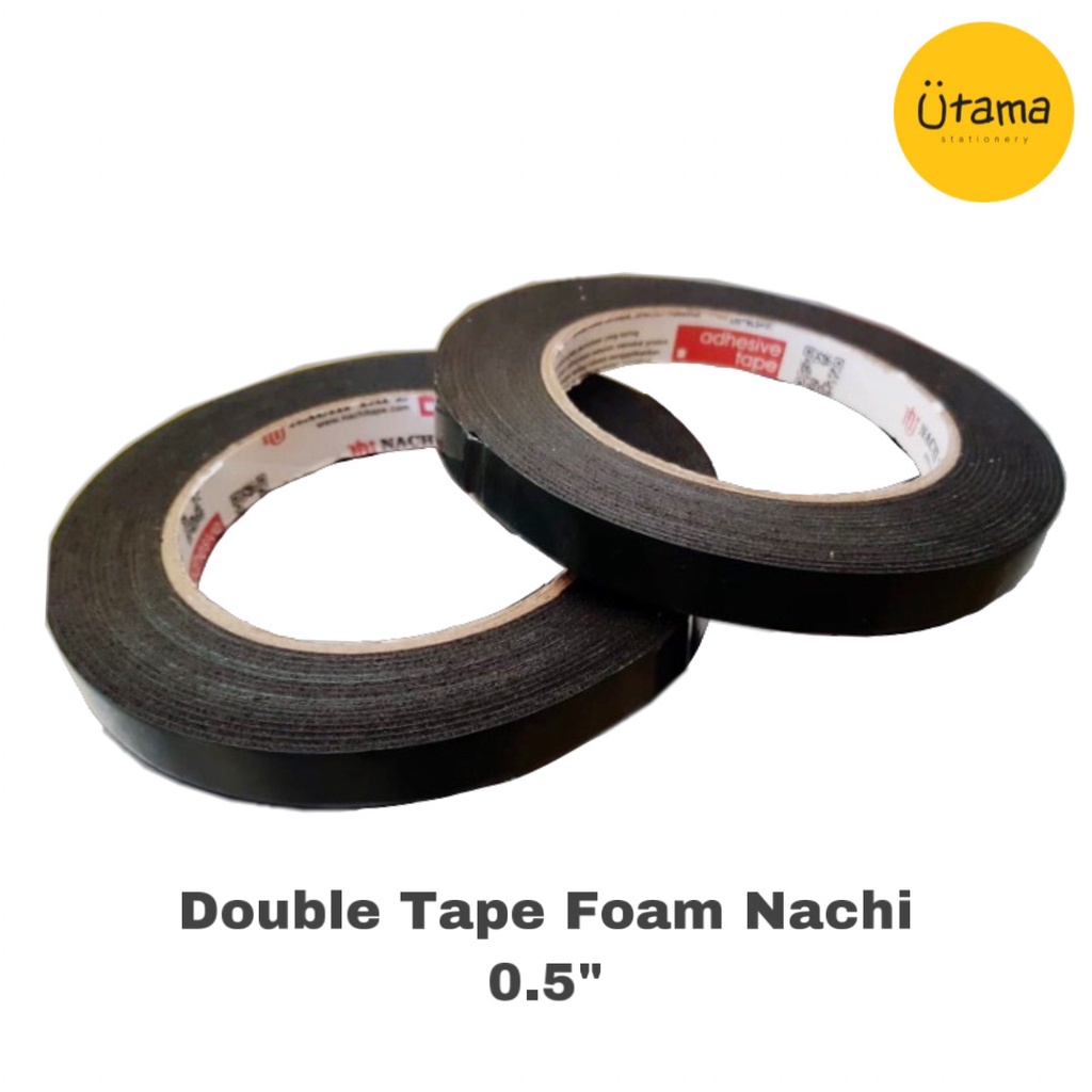 

Isolasi Double Tape Foam Nachi (ukuran 0.5”)/Solasi Busa Hitam/Busah/Dua Sisi/Double Sided/Side
