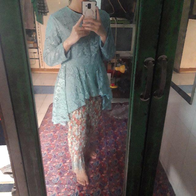 Couple Yasmin Ice Blue/rok Plisket/batik