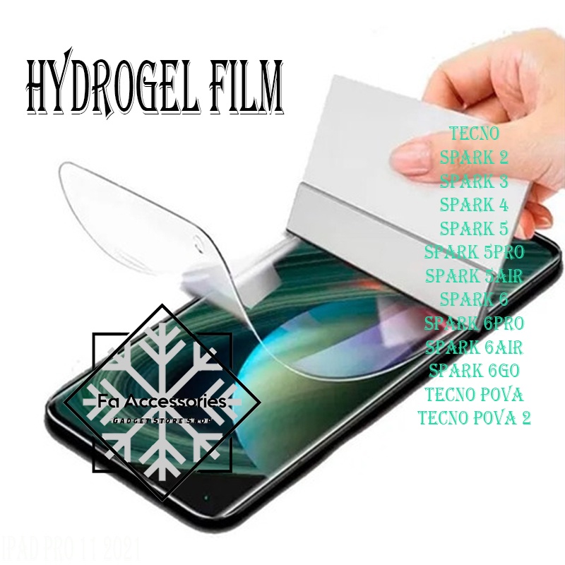 ANTI GORES JELLY HYDROGEL TECNO SPARK POVA NEO 2 3 4 4PRO 5 5PRO 5AIR 6 6PRO 6AIR 6GO GO 5G 2019 2020 2021 2022 2023 AIR PRO FULL SCREEN SHOCK