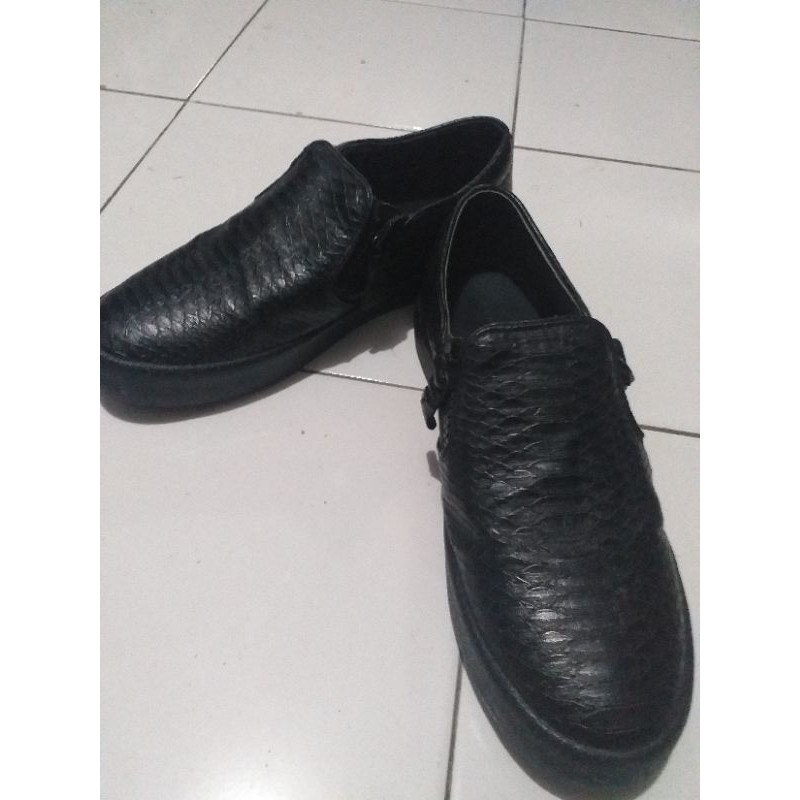 Zara Man Croco Full Black Shoes (Preloved)