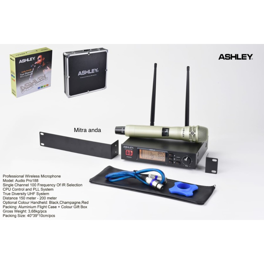 MIC MIKROFON ASHLEY AUDIO PRO188 / PRO 188 WIRELESS MULTI CHANNEL ORIGINAL