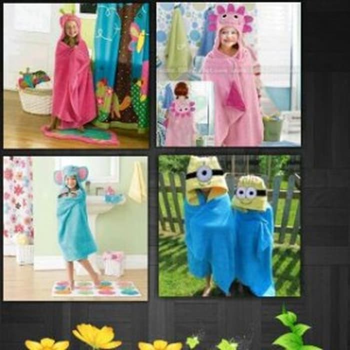Handuk Anak Hoody 3D Karakter 5 Pilihan Motif   Minion One NH