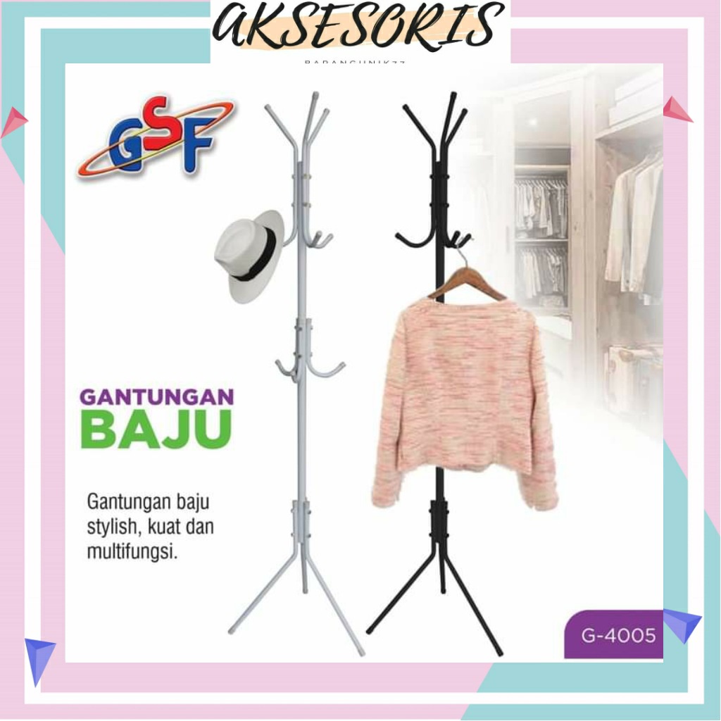 STANDING STAND HANGER SINGLE  / GANTUNGAN BERDIRI BAJU PAKAIAN JAS JAKET TOPI GSF G 4005 / GSF 4005 / GSF G-4005