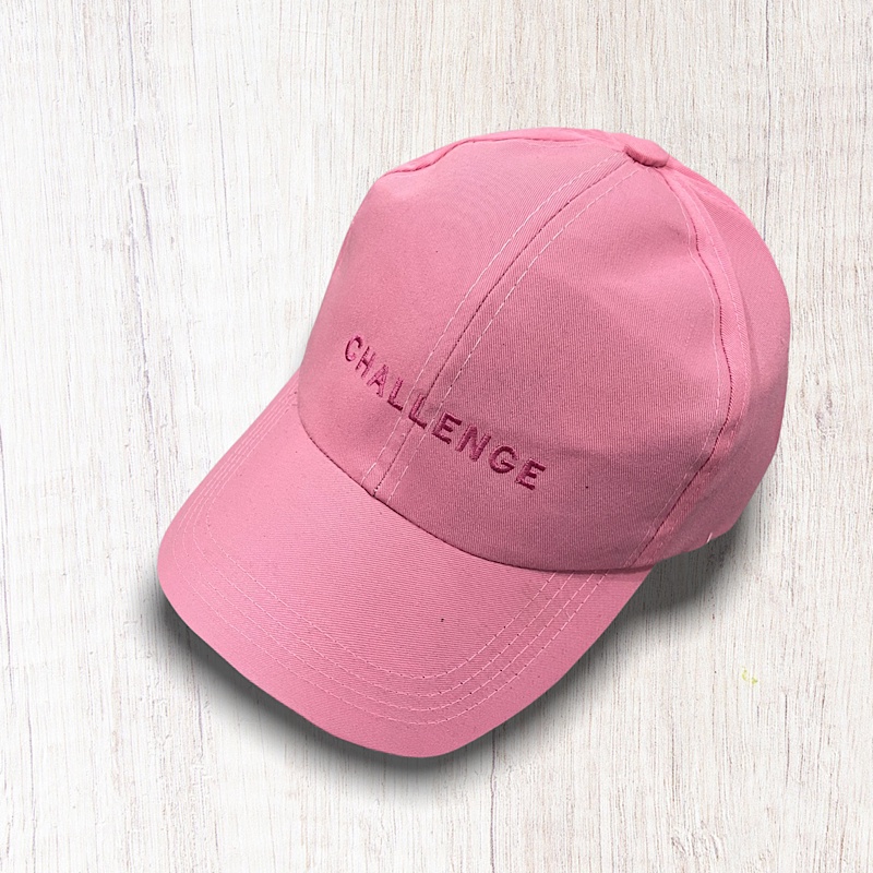 Topi Baseball Bordir Gaya Korea Pria Wanita Reclusive Challenge-Challenge Pink