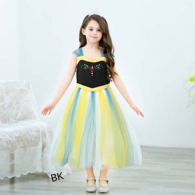 Gaun Anak - New Pesta Tahun Gaun Princess Mewah Dress Bagus Anak Frozen Anna Ulang