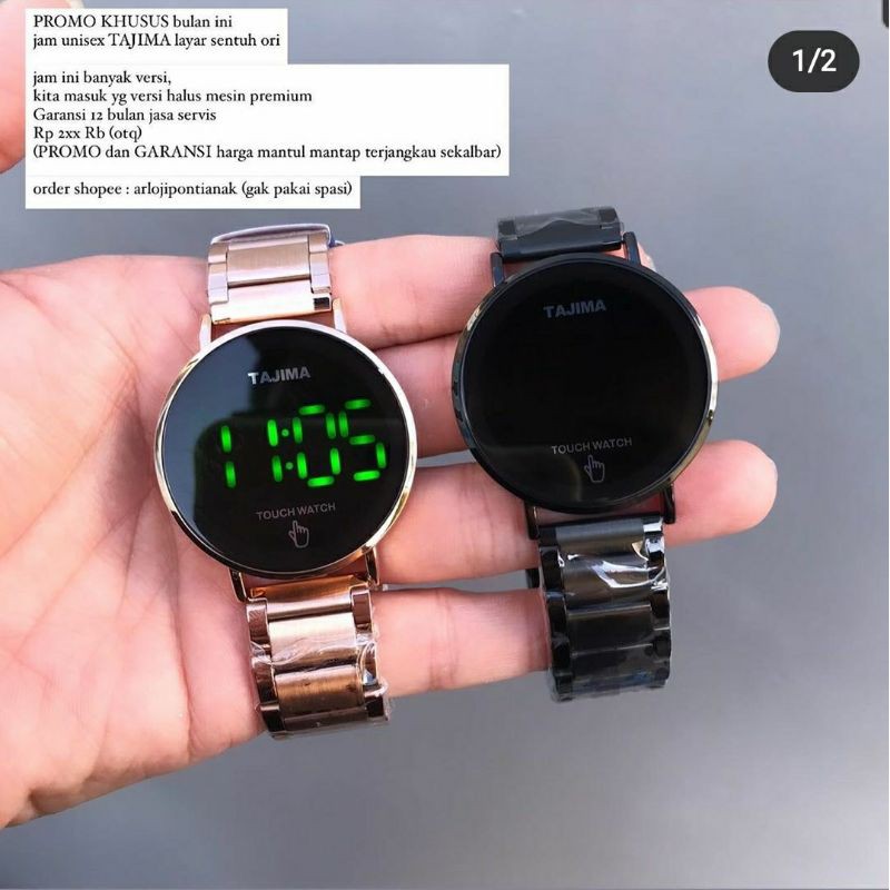 jam layar sentuh original bulat rantai
