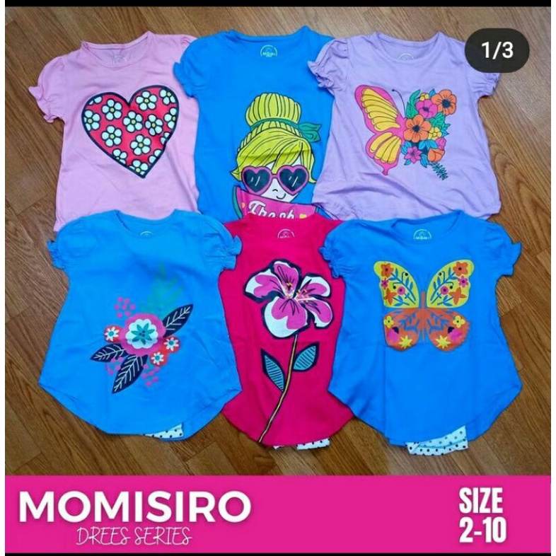 kaos anak perempuan /atasan tunik anak perempuan momisiro