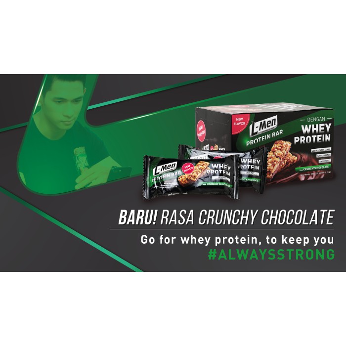L-Men Bar Crunchy Chocolate 12 Whey Protein Healthy Snack Diet Lessfat