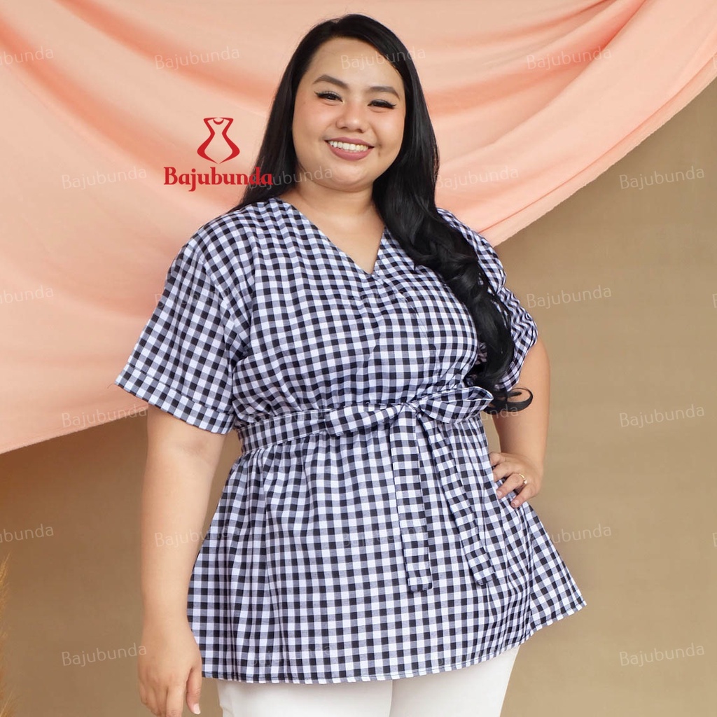ATASAN BIG SIZE LD 120 WANITA / BLOUSE JUMBO / BAJU WANITA JUMBO / BAJUBUNDA APRILIA-K HITAM