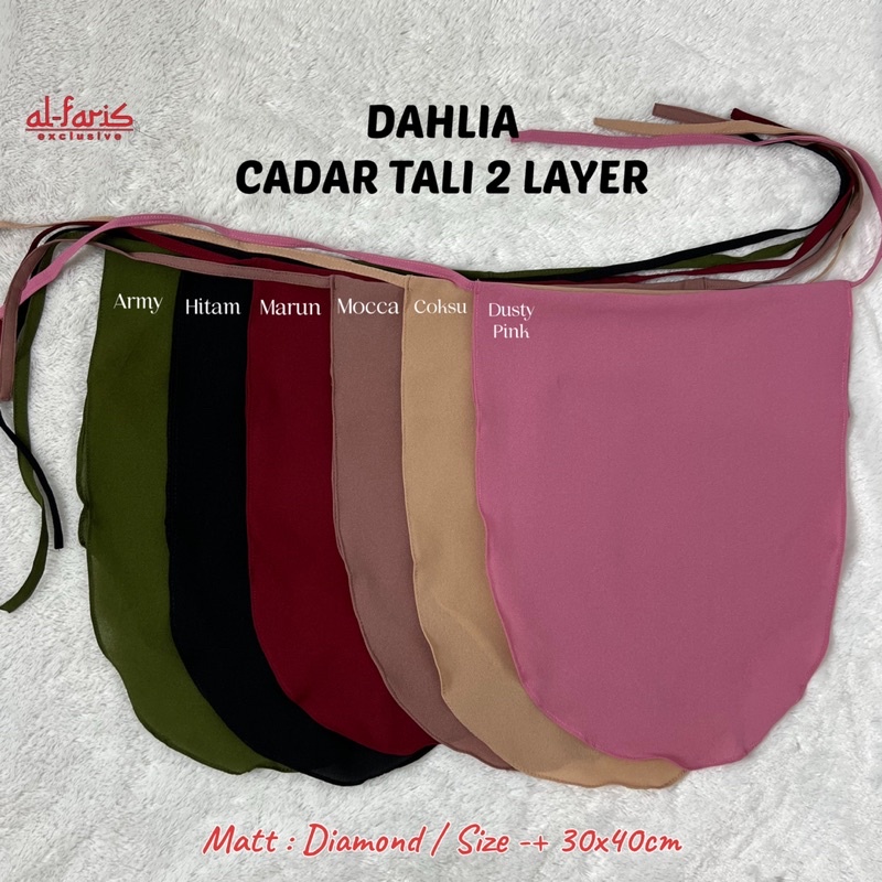 Cadar Tali 2 Layer Premium Diamond Crepe Tanpa Jahitan Bawah Mata