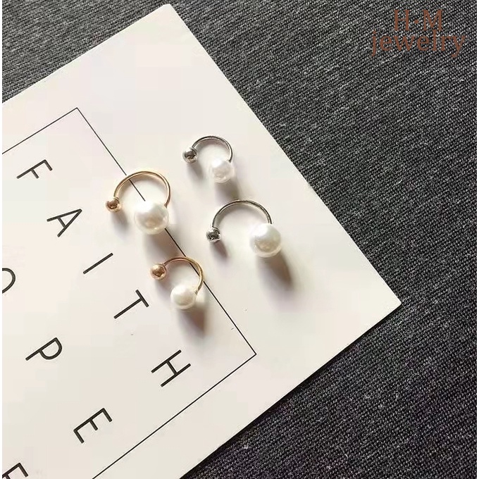 Anting Gantung Model Sekrup Twist Dengan Mutiara Gaya Retro Perancis Untuk Wanita