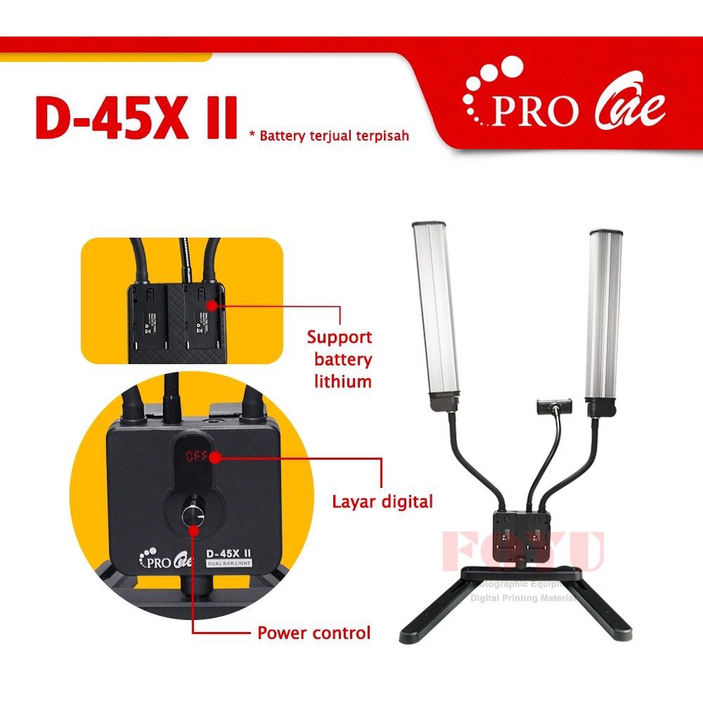 Standing Lamp Professional LED Bi-Color Dual Bar Glam Light Pro One D-45X II